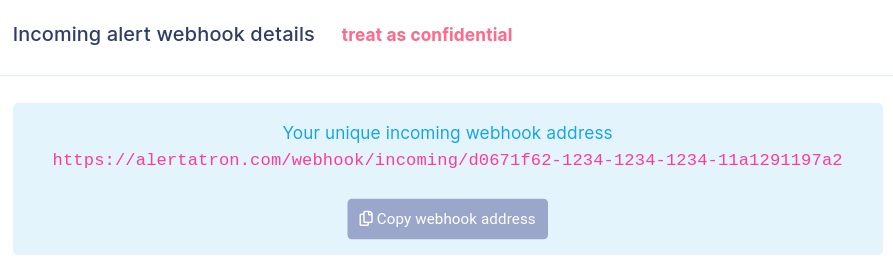 Obtaining your unique Alertatron Webhook URL
